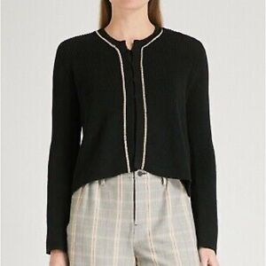 NWT Maje Knit Cardigan cropped with Gold Trim Meridien